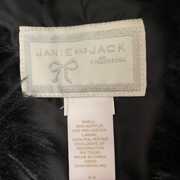 Girls Janie and Jack faux fur cropped jacket [size 3–4] - Picture 2 of 4